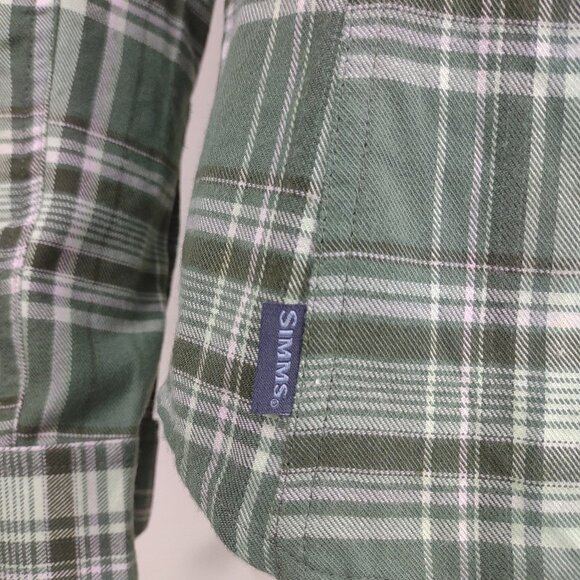 NWT Simms green Mallard Plaid Primaloft Blend flannel shirt ladies size XS - Picture 4 of 10